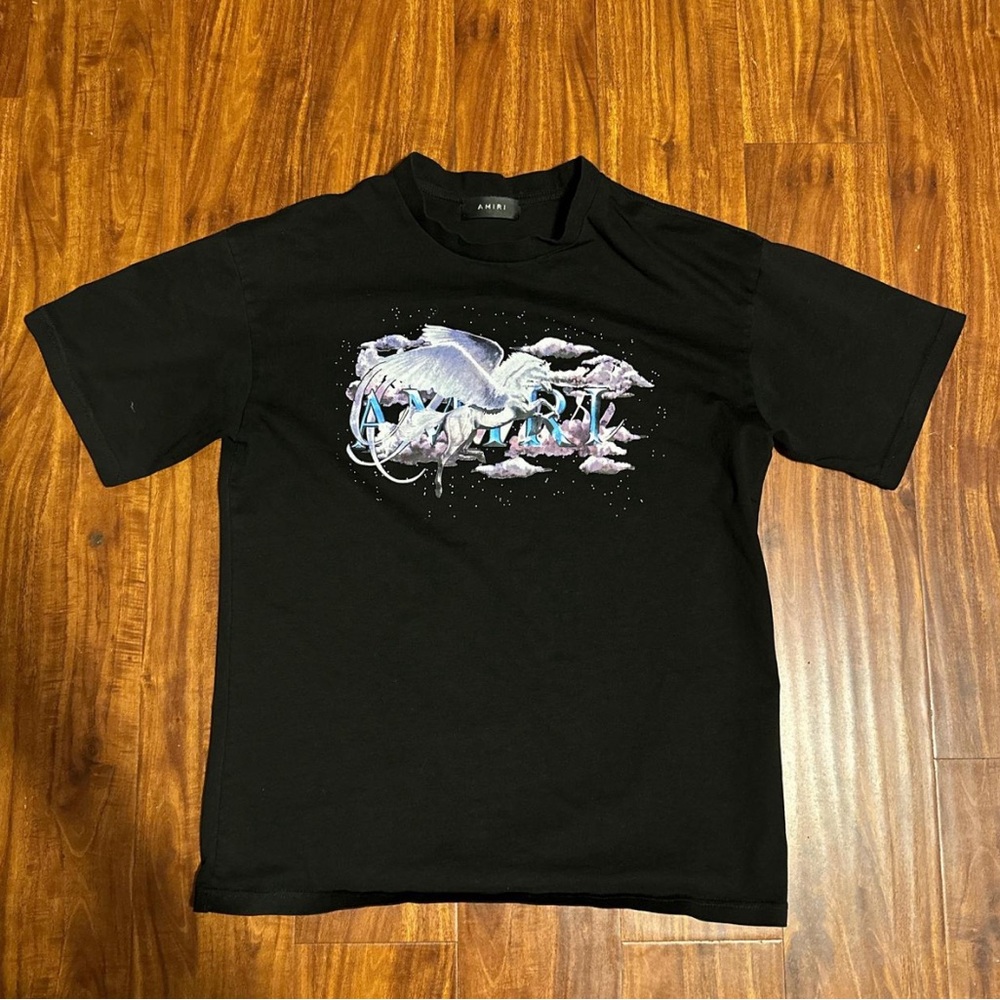 AMIRI Black Unicorn Short Sleeve Graphic Tee